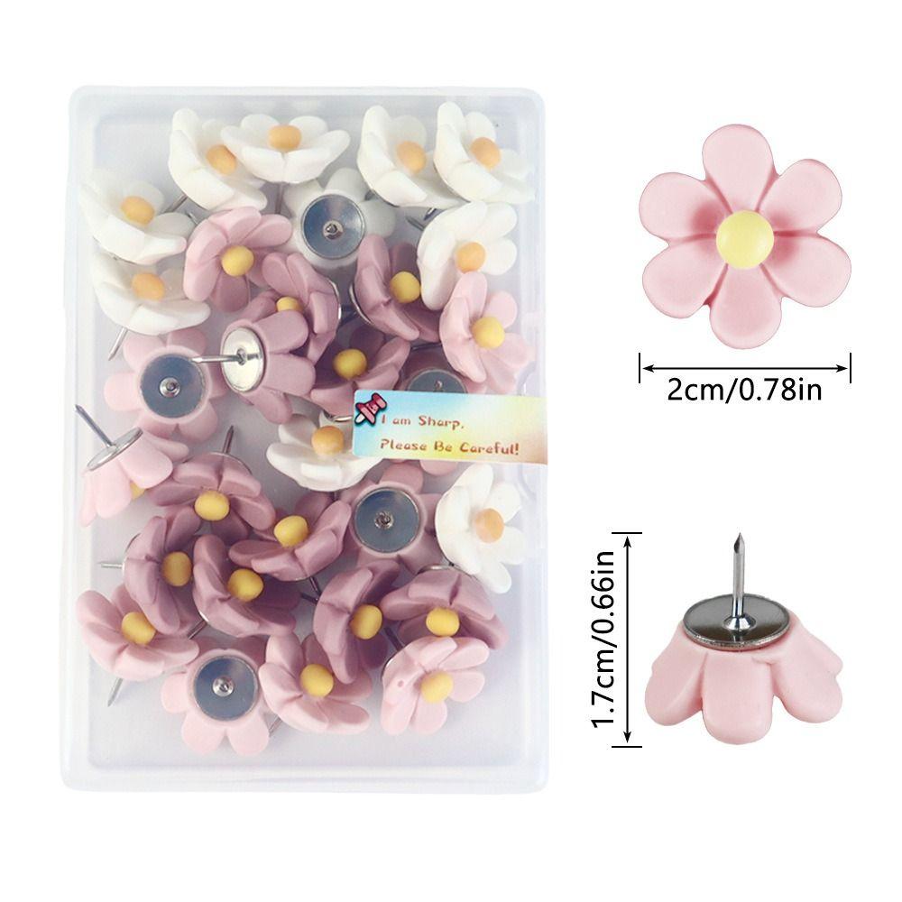 20/30/50Pcs Photo Wall Decor Six-Petal Flower Pushpins Creative Thumb Tacks  School