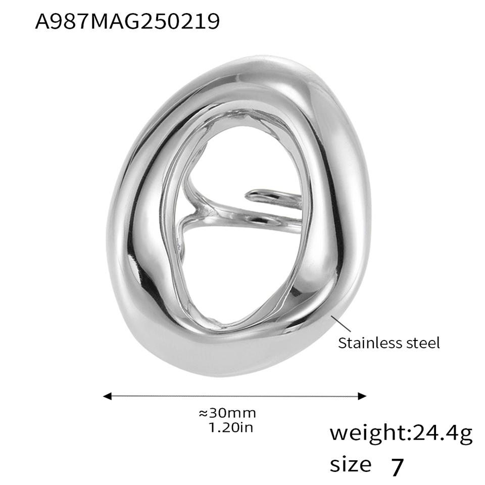 Minimalist Stainless Steel Chunky Rings For Women 18k Gold Plated Hyperbole Women's Ring Female Ring Aesthetic Woman Jewelry