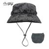 Camouflage mountaineering basin hat outdoor men's big head circumference bucket hat sun protection can be stored bionic camping jungle hat