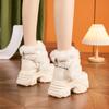 Snow Boots Women's Height-increasing Women's Shoes In the Winter of 2025 New Muffin Thick-soled Fluffy Shoes Piled and Thickened Warm Short Boots