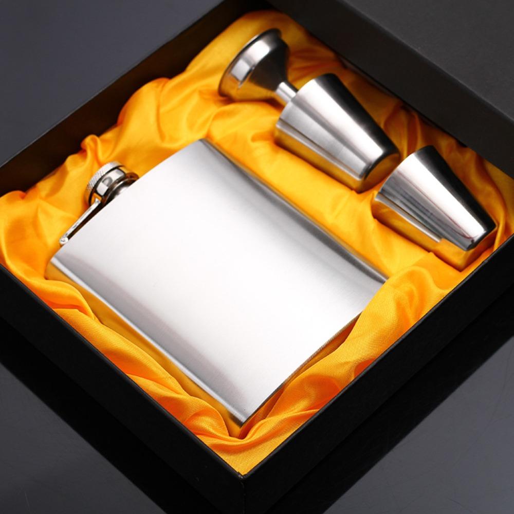 Stainless Steel Wine Pot 7oz Whisky Flask Portable Wine Bottle Set  Gifts