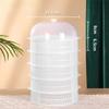 New Multi-layer Food Storage Tray with Lid Kitchen Tool Draining Basket Hollowed-out Plastic Vegetable Cover Household