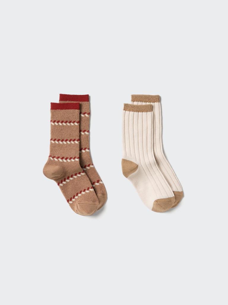 Uniqlo Kids Heattech Socks 2p  Fair Isle 
