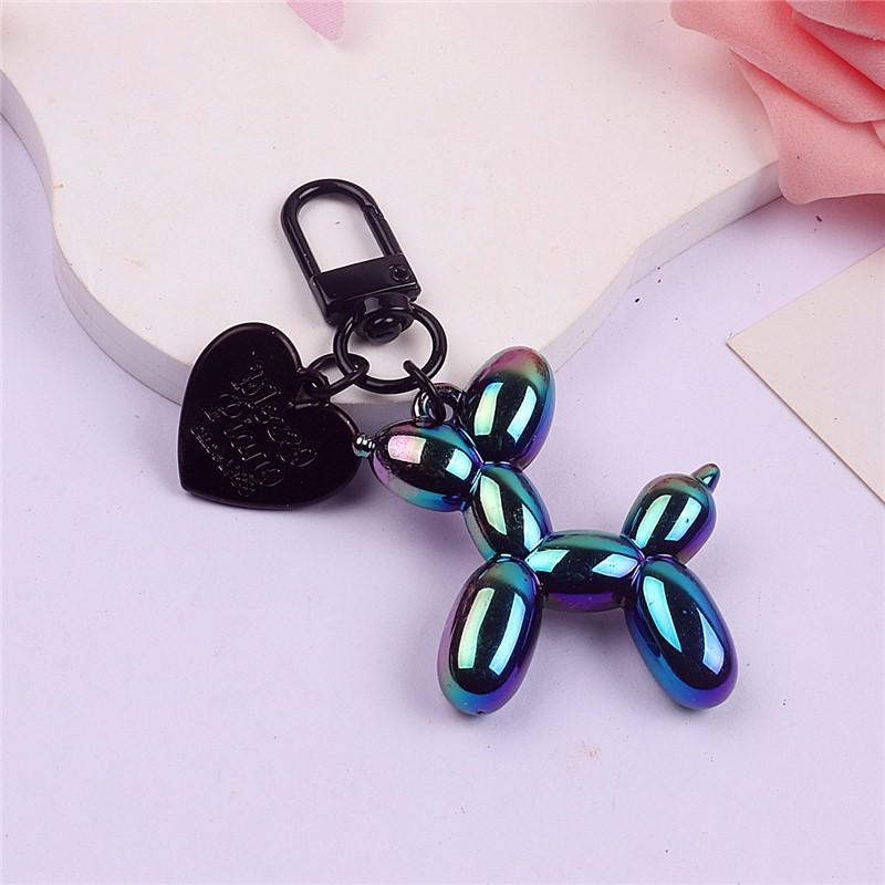 Balloon Dog Keychain Alloy Heart DIY Phone Case & AirPods Protective Earphone Case Pendant.
