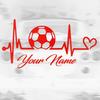 Heartbeat Soccer Ball Car Sticker for Vehicle Sporty Vinyl Decal for Motorcycle Waterproof Scratch Cover for Bumper