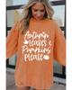 Azura Exchange Orange Autumn Leaves Pumpkins Please Ribbed Oversized Sweatshirt