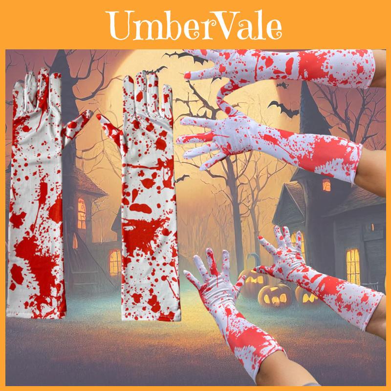 Red Bloodstained Gloves For Cosplay Halloween Costume Party Props