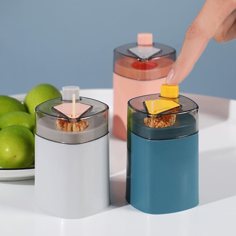 Automatic Toothpick Box Household Push-type Toothpick Bucket Portable Toothpick Tube Toothpick Jar