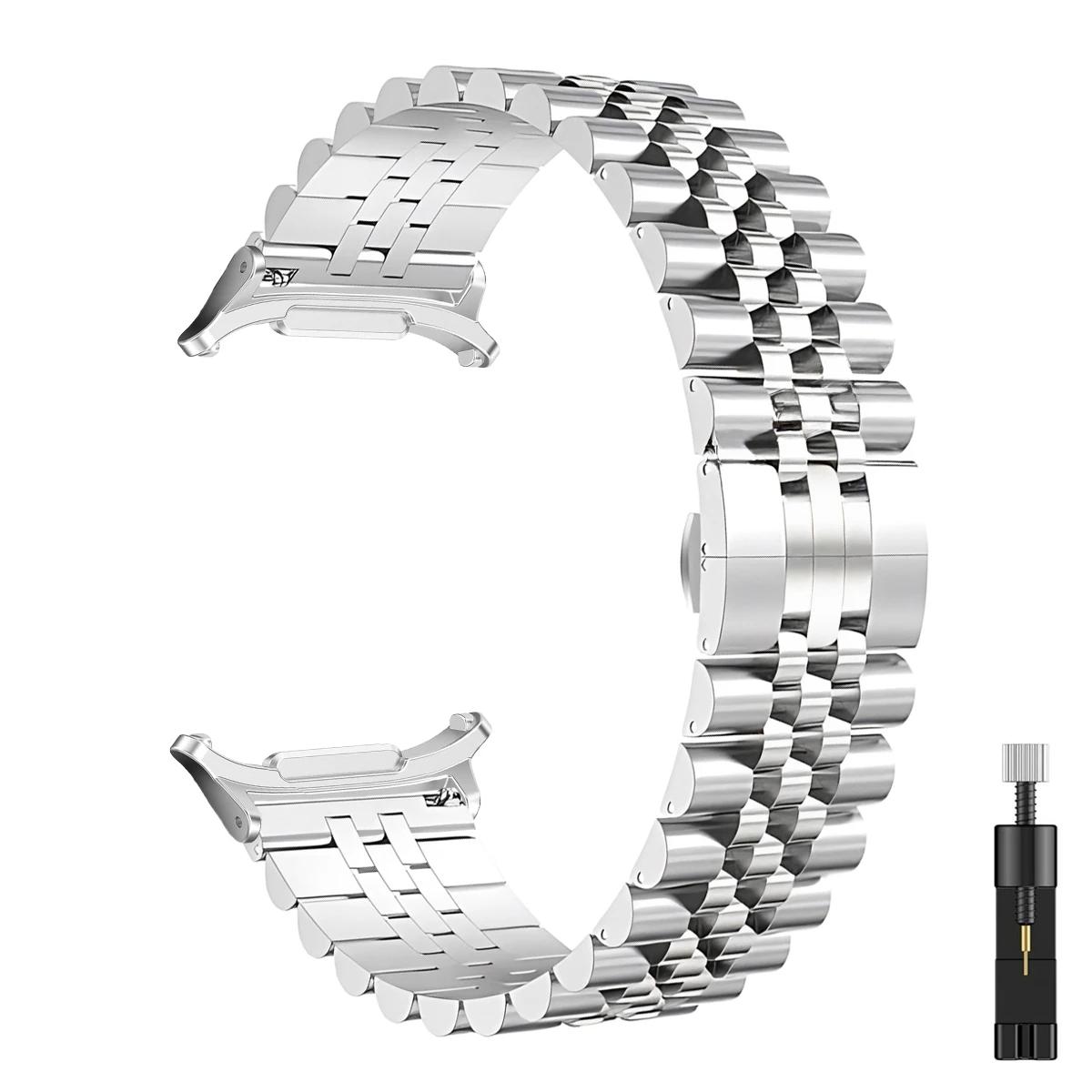 

Metal Strap for Samsung Galaxy Watch 8 40mm 44mm/8 Classic 46mm Stainless steel wristband for Galaxy Watch Ultra 47mm Strap Watch 8 Classic 46mm срібний