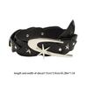 Western Adult Waist Belt with Star Rivet Decors Wear Resistant Stitching Waistband PU Belt for Rock Fan Decorative
