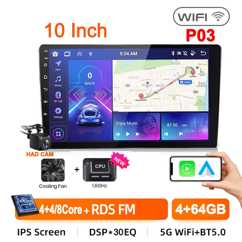 2Din Car Radio 7"/9"/10" Universal Android 13 Autoradio 64G GPS BT Car Audio Carpaly Multimedia Player For Hyundai Nissan Toyota