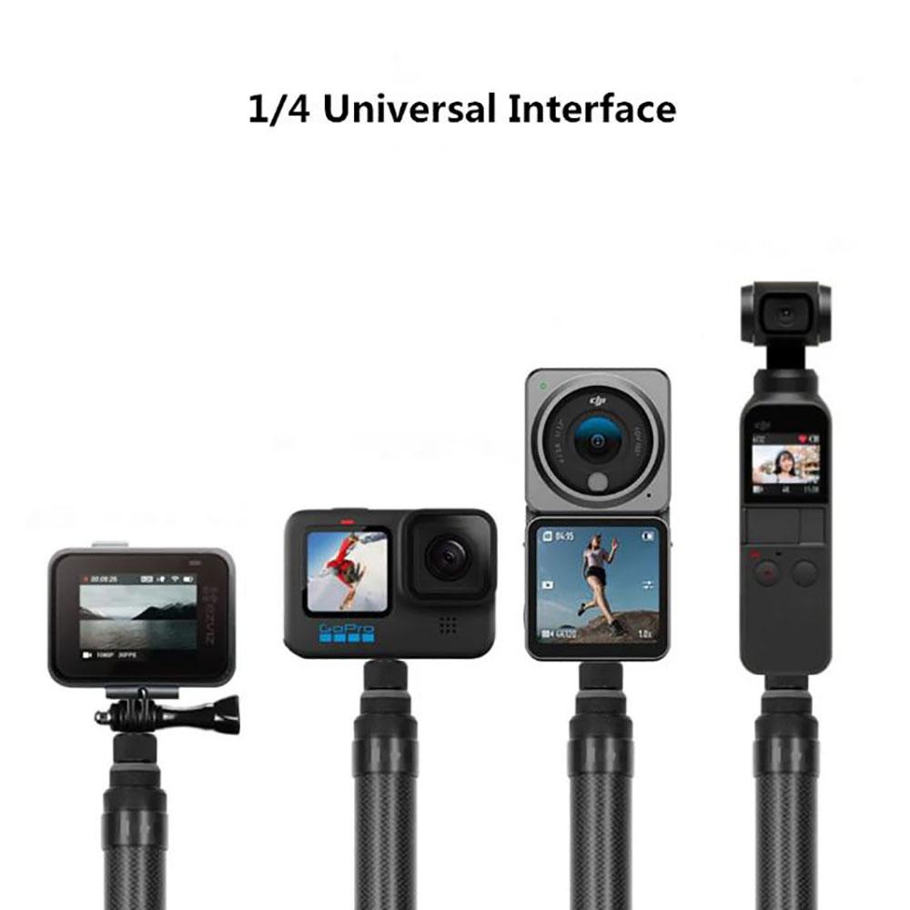 3m Carbon Selfie Stick Action Camera Scalable Long Invisible Selfie Stick With 1/4 Universal Interface For Insta360 X5 DJI Gopro 7