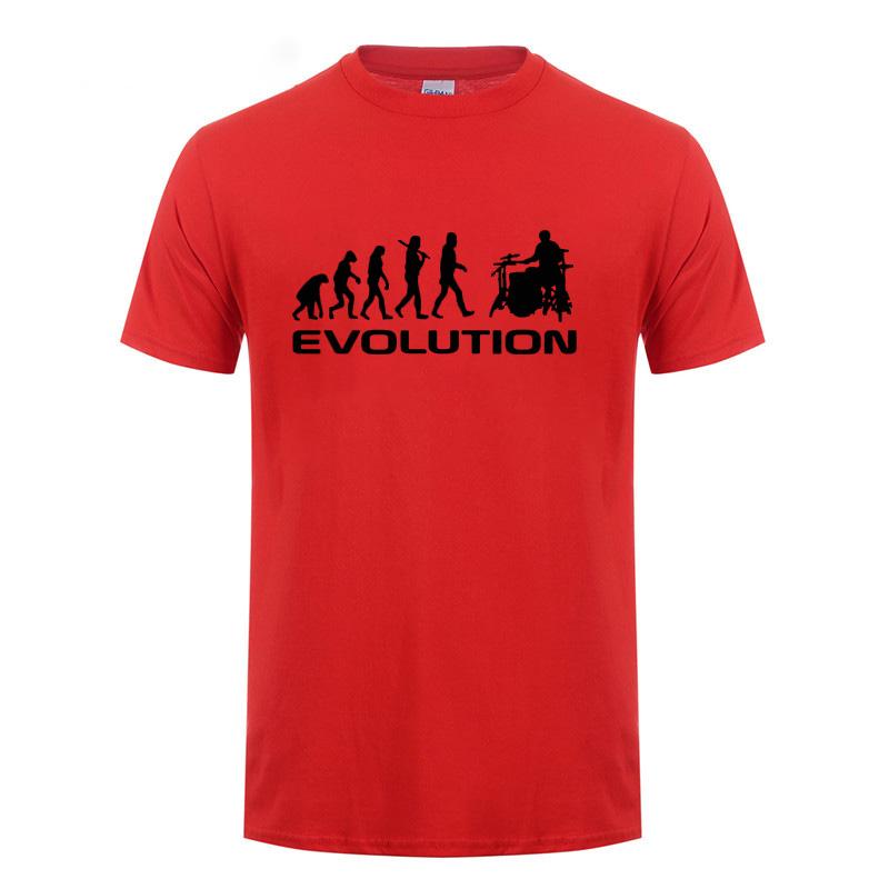 Cool Music Humor Drums Evolution T Shirt Funny Birthday Gifts For Unisex Male Drummer Summer Short Sleeved O Neck Cotton Tshirt