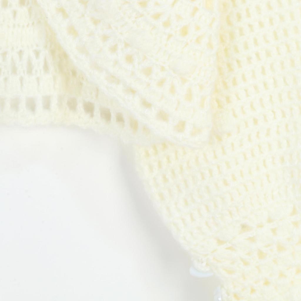 Korean Chic Crochet Knit Cardigan - Women's Loose Fit, Short Design for Spring & Autumn