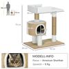 Scratching Post Cat Tree Cat Cave, 1 Cat Cave, 1 Lying Area, 70 cm x 49 cm x 79 cm, Natural + White