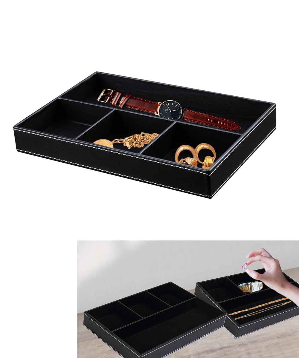 

Поддон для хранения Tierneys, Настольное хранение, Поддон для ящика, Органайзер для стола, Ночник, для очков, монет, ключей, часов, канцелярских принадлежностей, из ПУ кожи