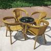 Family-Style Hand-Woven Rattan Chair & Coffee Table Set for Balcony or Leisure Spaces