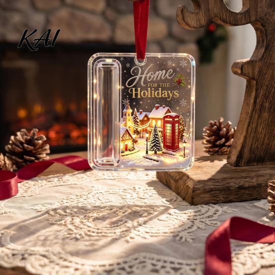 Decorative Cash Holder for Christmas Acrylic Money Ornament, Gift Hanging Decor with Ornament Tree Festive Pattern, Pendant Surprise Giving,