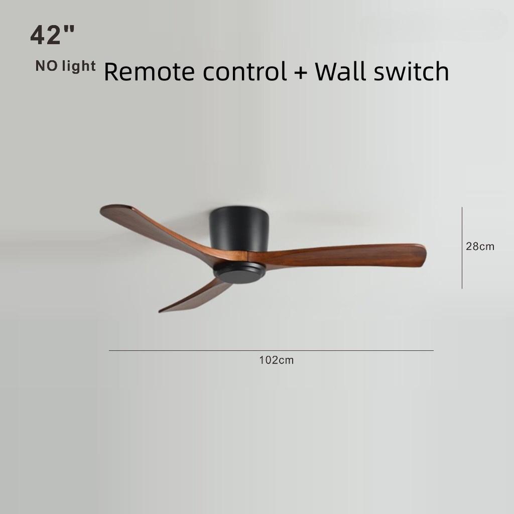 Nordic Minimalist Variable Frequency Fan Living Room Bedroom Solid Wood Ceiling Fan Creative Villa Hotel Decoration Fan