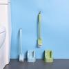 Plastic Toilet Brush Holder Set Bathroom Cleaning Kit Cleaner Curved Toilet Cleaning Brushes Househo