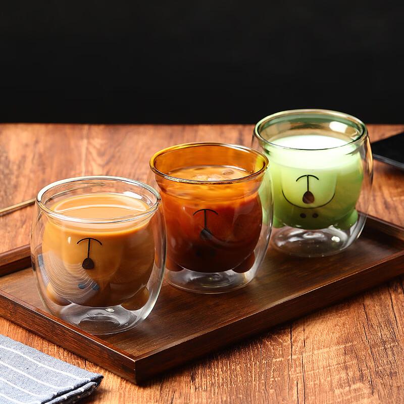 Shangqi Süßer Bär doppelwandiger isolierter Glasbecher