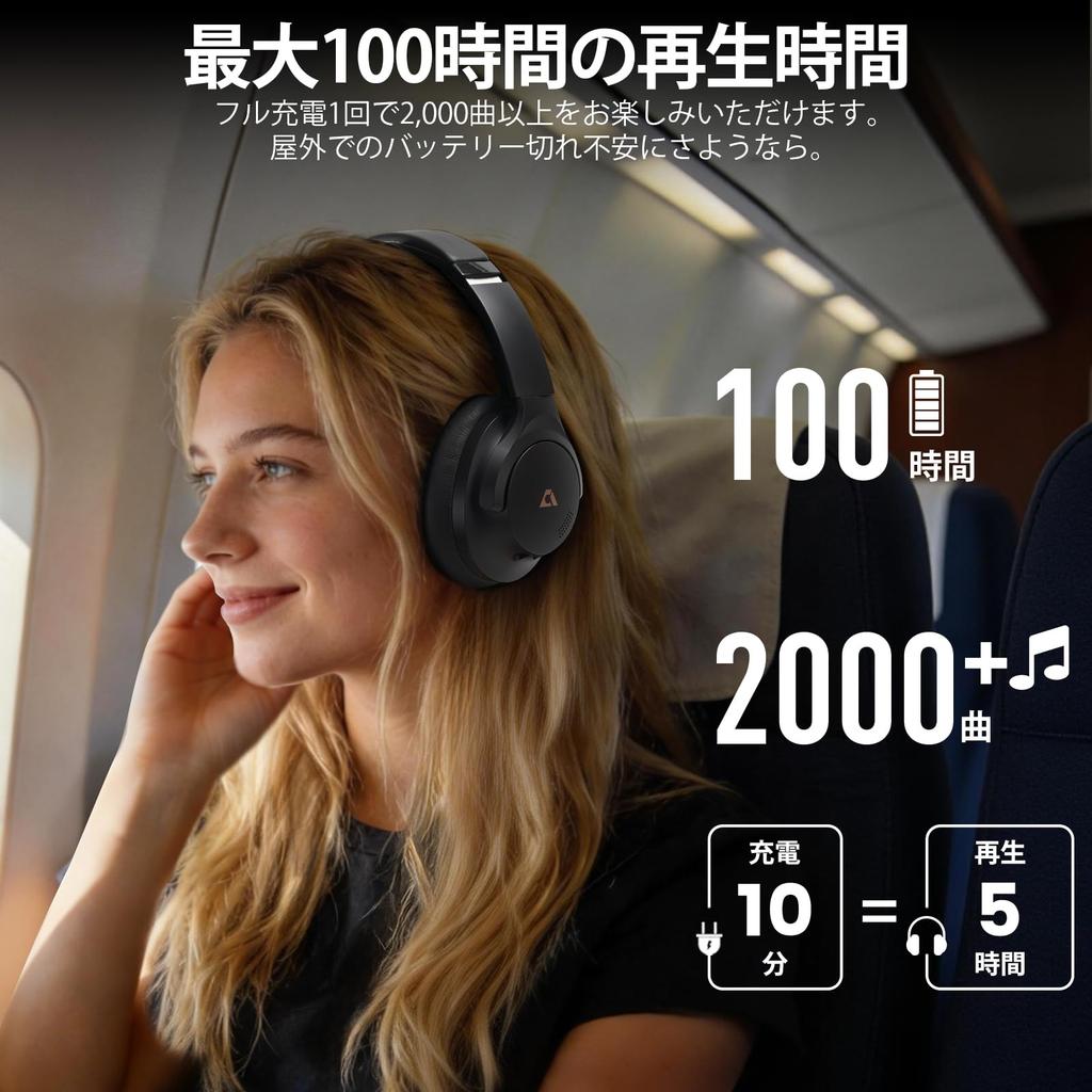 1Mii AI Y8+ Wireless Noise-Canceling Headphones, Bluetooth 6.0, LDAC Hi-Res Audio, 100 Hours of Playback, Comfortable Fit, Foldable for Travel, AI