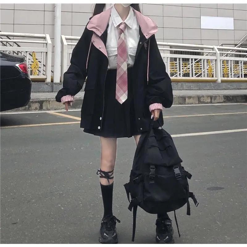 Spring Autumn Hoodie Sweatshirt Women Tops Loose Casual Milk Print Hoodie Streetwear Girl Zip Up Jacket