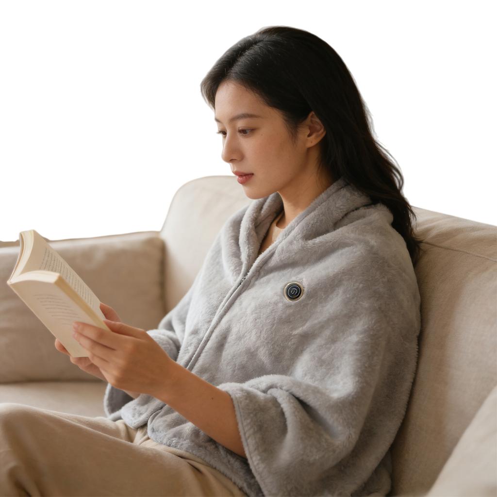 USB Electric Portable Heated Blanket Wrap Shawl with 3 Heating Level Heated Throw Blanket Shawl Washable for Winter Gifts