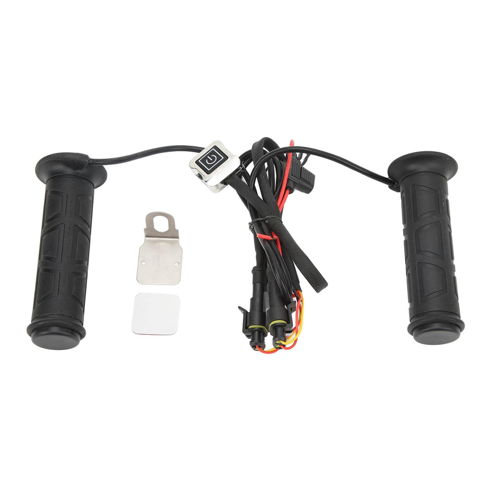 

1 Pair of 12V Motorcycle Heated Grips, Waterproof Electric Heated Handlebars with Temperature Control, Suitable for ATVs чёрный