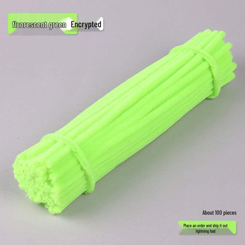 Encrypted Pipe Cleaners: Dense, Thickened 8mm White Strips with Mixed Colors for Handmade DIY Bouquets