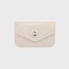 Heart Lock Compact Business Card Holder Warm Gray