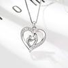Mother'S Day Gift, Creative Love Mother And Son Concentric Necklace For Women, Micro-Inlaid Zircon Hug Collarbone Chain