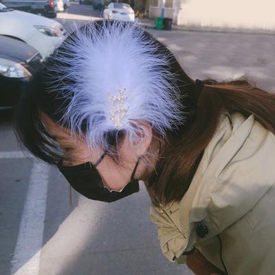 1 Pair Women Hair Clips Feather Decor Imitation Pearl Decorative Hair Pins Japanese Style Hair Ornaments Daily Wear