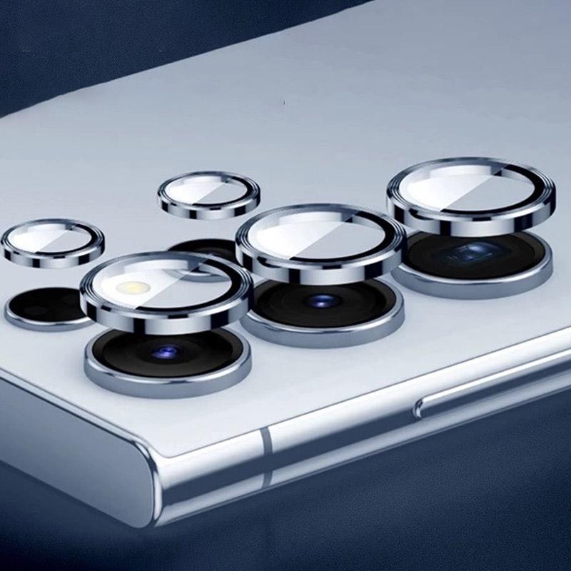 1Set Metal Camera Lens Ring Protector For Samsung Galaxy S26 S25 S24 S23 Ultra Plus Transparent Tempered Glass Rear Lens Cover