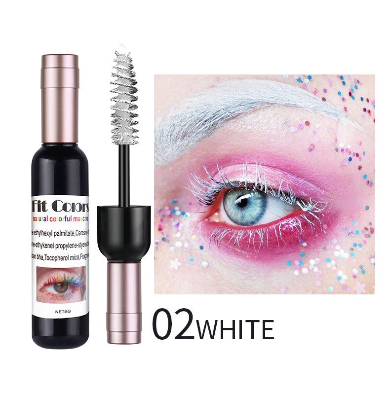 Mascara colorato Ricciolo naturale Lungo e spesso Mascara abbagliante impermeabile e resistente al sudore Design cosmetico per bottiglia di vino