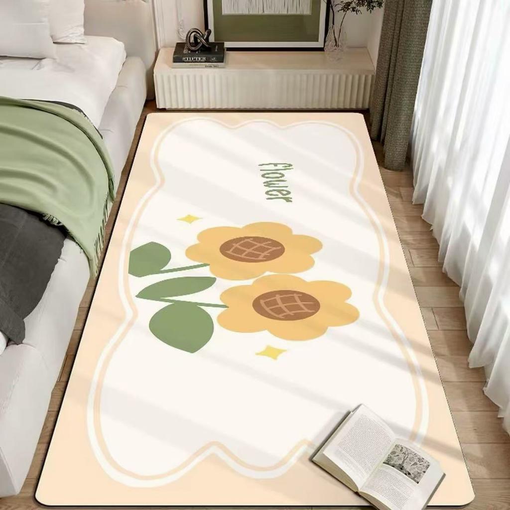 Cute Ins Style Bedside Rug for Bedroom, Sofa Carpet, Anti-slip and Warmth-Friendly Home Decoration