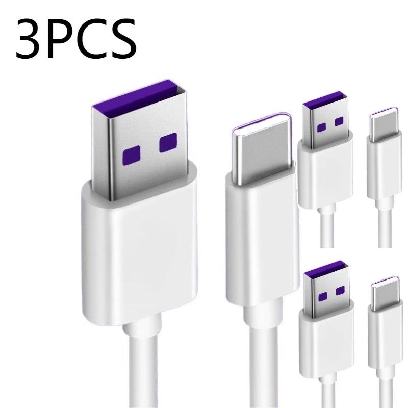 USB A To Type C Fast Charging Cable 5A PD for Samsung Galaxy S24 iPhone 15 Plus Xiami Poco X6 Huawei Nova 12 Android Accessories