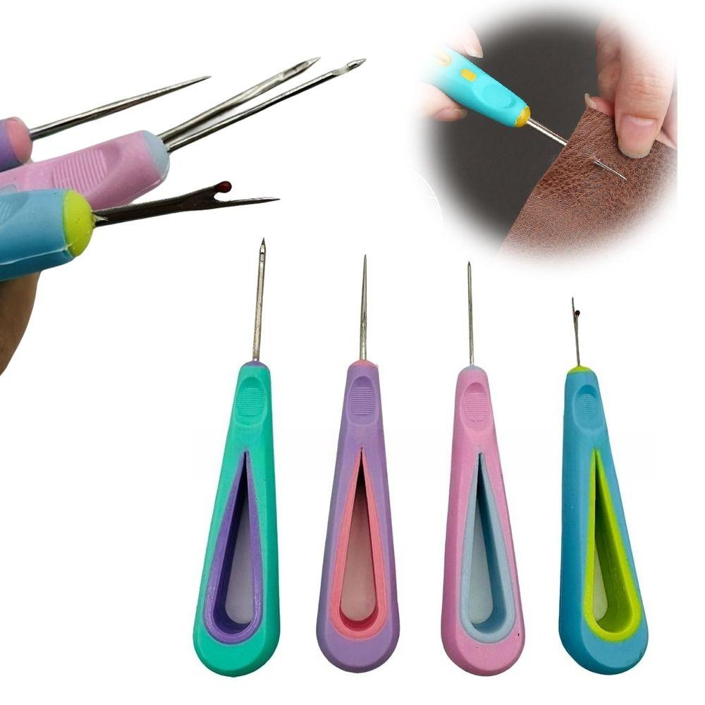 Needlework Leather Sewing Awl Embroidery Cross Stitch DIY Sewing Accessories Stitch Unpicker Rubber Handle Handy-Stitch