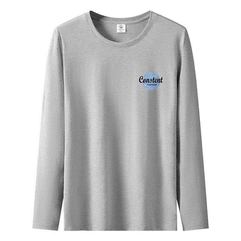 

Футболка мужская Little Planet с длинными рукавами и круглым вырезом из чистого хлопка, размер плюс, S-5XL S светло-серый