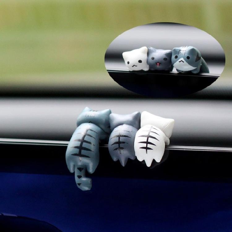 6Pcs Car Dashboard Decoration Cute Kitten Ornament Car Interior Center Console Self Adhesive Mini Kitten Ornament