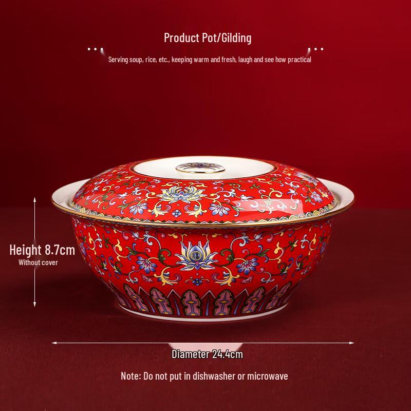 Naijiang Chinese Red Ceramic Tableware