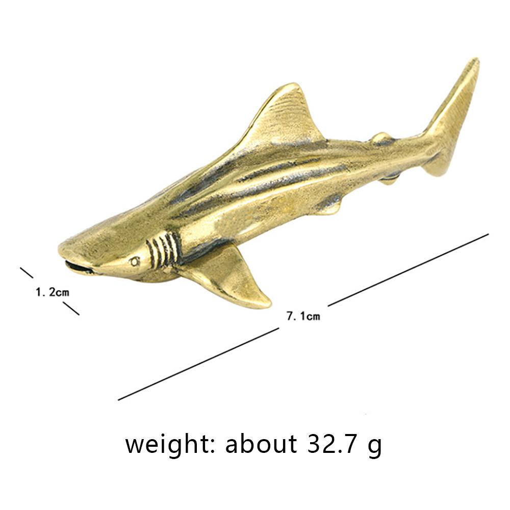American Style Shark Antique Bronze Office Decoration Collection Ornaments Marine Animal Decorative Figurines Souvenir
