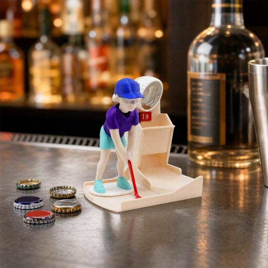 Abridor de Botellas de Cerveza para Swing de Golf Impreso en 3D Yousheng, Abridor de Botellas de Cerveza con Temática de Golf, Diseño Portátil de Mesa para Bar de Golf y Cueva del Hombre, Regalos para Golfistas