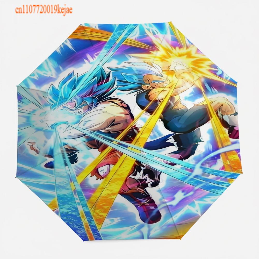 Anime Dragon Ball Goku Umbrella,  Compact Folding Umbrella, Windproof & Sturdy, for Cosplay & Daily Use