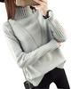 Qian Qian Knit High Loose Pullover Bottle Solid Long Loose Beautiful Women's Sweater, Neck, Turtleneck, Fit, Top, Slimming, Neck, Color, Sleeves,