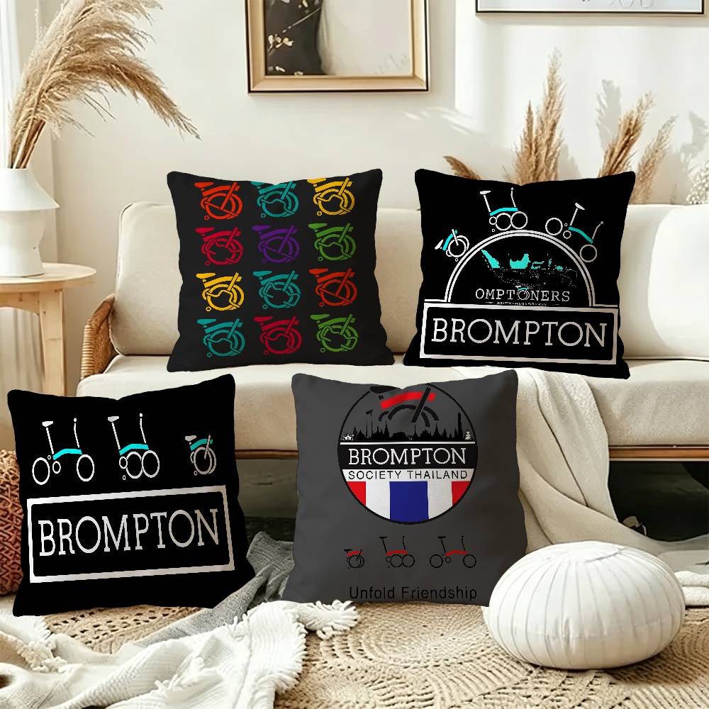 B-Brompton Bicycle Pattern Cushion Cover Inches Farmhouse Decor Home Throw Pillow Covers for Couch Decorations