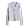 Ultra-Fine 100% Pure Wool V-Neck Cardigan: Women's Spring/Autumn Loose Knit Sweater