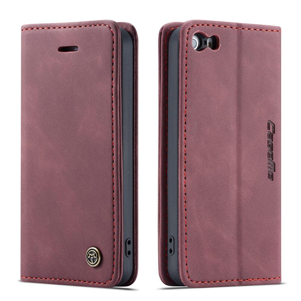 

Магнитный откидной кожаный чехол для телефона для iPhone 5 5S Capa Слот для кредитной карты Обложка-кошелек для iPhone 5S Funda For iPhone 5S красный