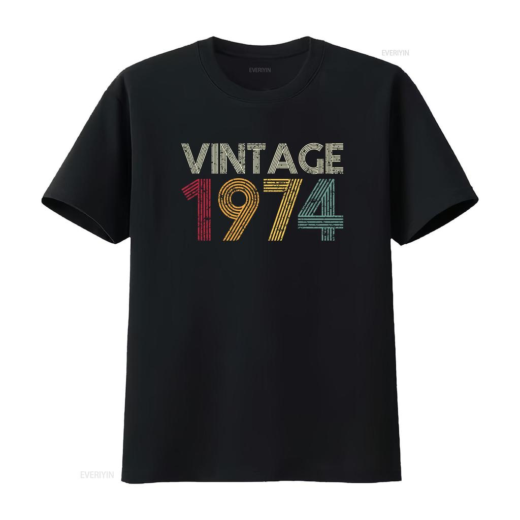 50th Birthday Vintage 1974 T Shirt for Best Friend Women vintage Washed fashion Soft Comfortable streetwear designer clothes