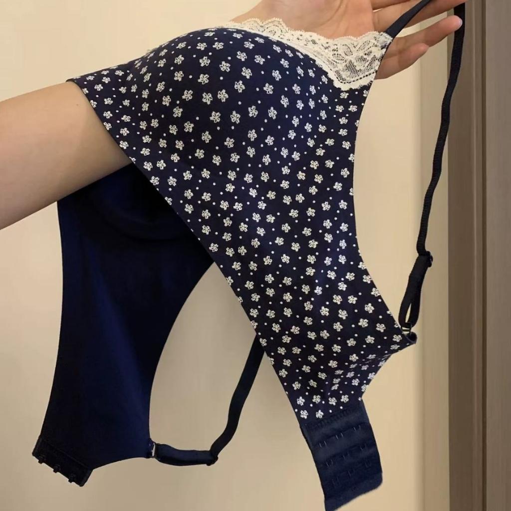 Japanese sweet printed lace less small breasts gathered without steel ring upper support anti-sagging collection breast bra cover